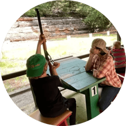 Cub scout at the rifle range
